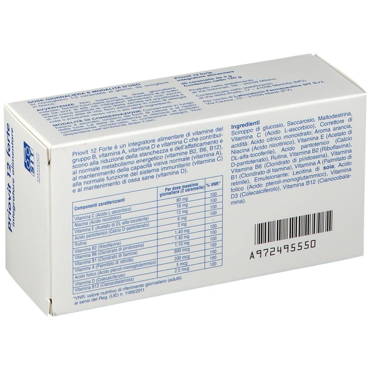 PRIOVIT 12 FORTE 36 CARAMELLE DA 2,5 G