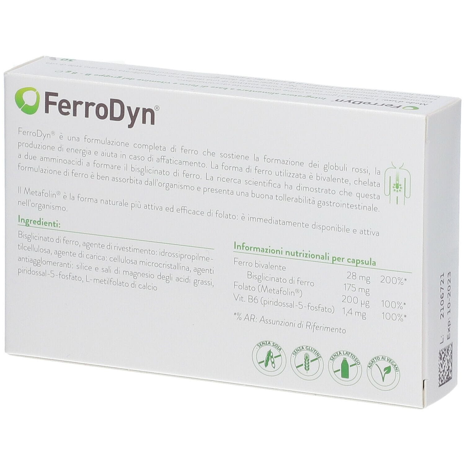FERRODYN HI 30 CAPSULE SENZA GLUTINE SENZA LATTOSIO