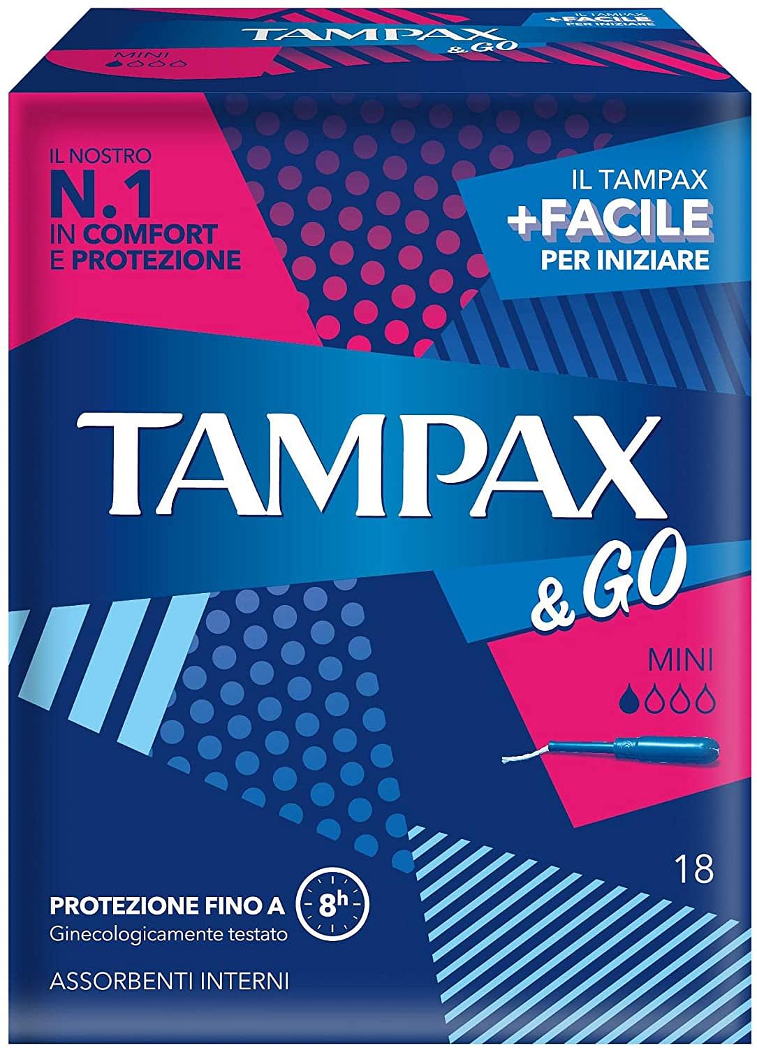 Tampax & Go Mini 18 Pezzi