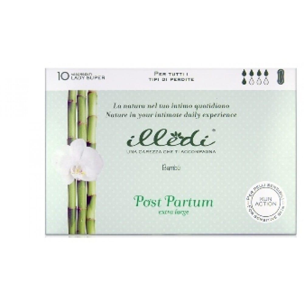 ILLEDI ASSORBENTI LADY SUPER SENZA ALI POST PARTO TAGLIA EXTRALARGE 10 PEZZI