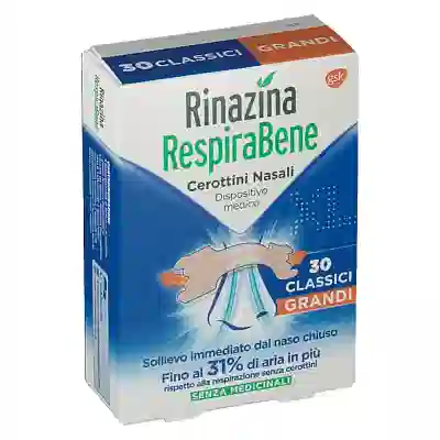 RINAZINA RESPIRABENE CEROTTI NASALI CLASSICI GRANDI CARTON 30 PEZZI
