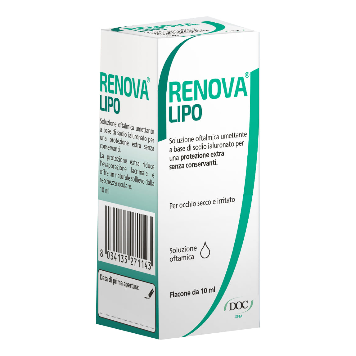 RENOVA COLLIRIO SOSTITUTO LACRIMALE A BASE DI ACIDO IALURONICO 0,4% E LIPIDI FLACONE DA 10 ML SENZA CONSERVANTI