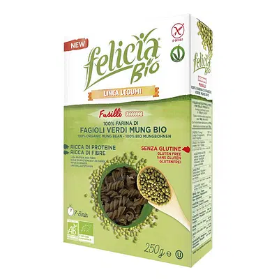 FELICIA BIO FUSILLI FAGIOLI VERDI MUNG 250 G FELICIA BIO FUSILLI FAGIOLI VERDI MUNG 250 G