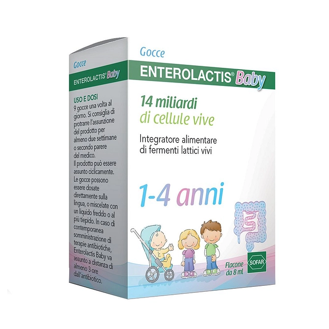 Enterolactis Baby Gocce 8 Ml 1 4 Anni 14 Miliardi Di Cellule Vive