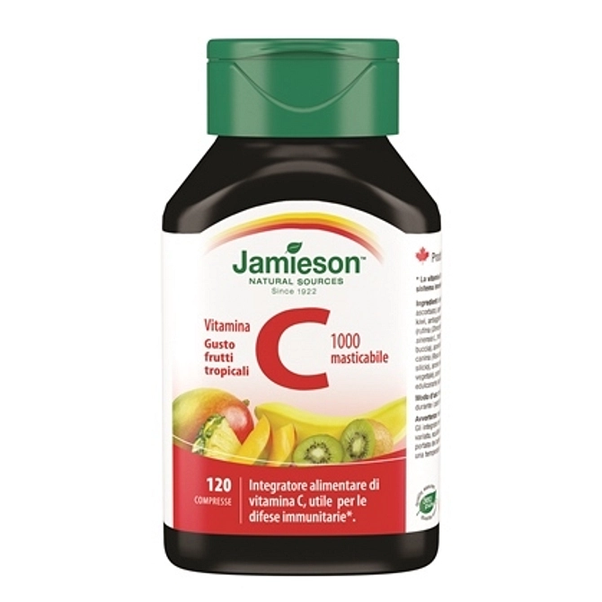 Jamieson Vitamina C 1000 120 Compresse Masticabili Frutti Tropicali