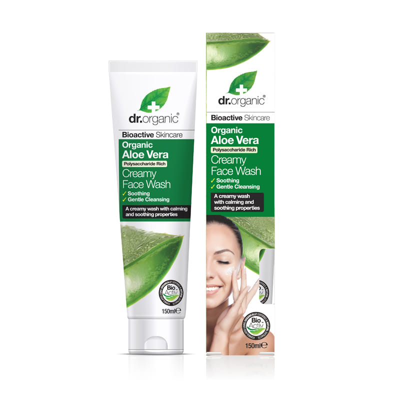Dr Organic Aloe Vera Face Wash Detergente Viso 150 Ml
