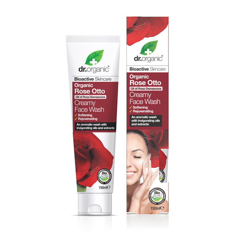 Dr Organic Rose Otto Rosa Face Wash Detergente Viso 150 Ml