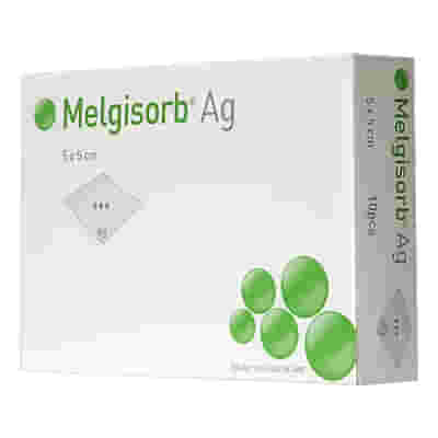 MELGISORB AG MEDICAZIONE ANTIMICROBICA ASSORBENTE IN FIBRE DI ALGINATO CON CARBOSSIMETILCELLULOSA 10X10CM 10 PEZZI
