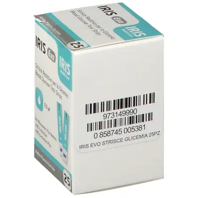 STRISCE MISURAZIONE GLICEMIA IRIS EVO 25 PEZZI STRISCE MISURAZIONE GLICEMIA IRIS EVO 25 PEZZI