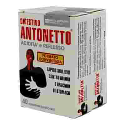 DIGESTIVO ANTONETTO ACIDITA' E REFLUSSO 80 COMPRESSE MASTICABILI 2 ASTUCCI DA 40 COMPRESSE
