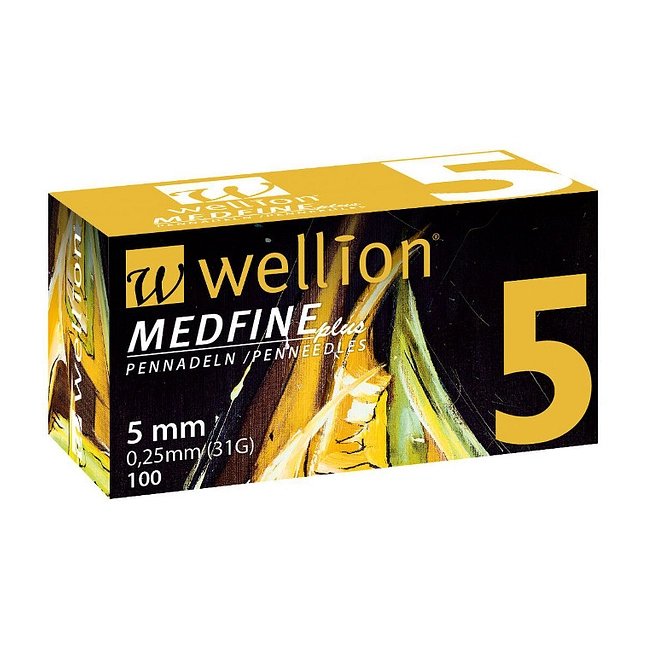 Ago Per Penna Da Insulina Wellion Medfine Plus 5 31 Gauge Lunghezza 5 Mm 100 Pezzi