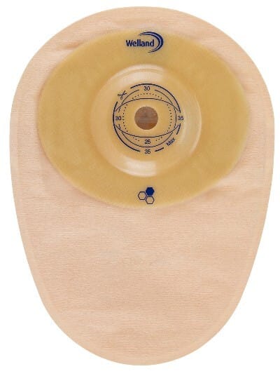 SACCA PER COLOSTOMIA WELLAND AURUM PROFILE COLO MIDI OPACA RITAGLIABILE DIAMETRO 13-48 MM INIZIO CONVESSITA' 48 MM 10 PEZZI