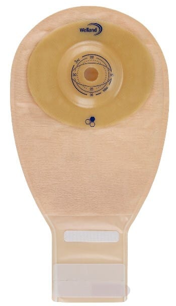 SACCA PER ILEOSTOMIA TRASPARENTE RITAGLIABILE WELLAND AURUM PROFILE ILEO MIDI DIAMETRO 13-25 MM INIZIO CONVESSITA' 25 MM 10 PEZZI