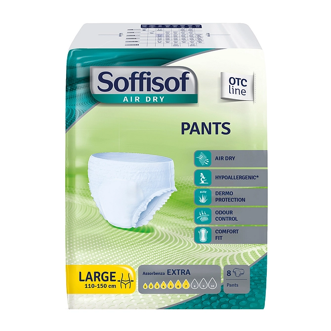 Soffisof Air Dry Pants Extra Otc L 8 Pezzi
