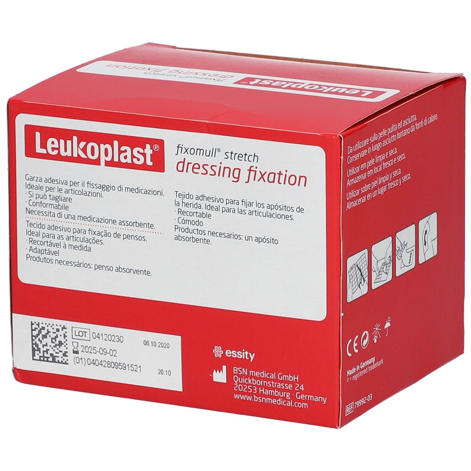 FASCIA AUTOADESIVA IPOALLERGENICA FIXOMULL STRETCH PER FISSAGGIO CATETERI M 10 X 10 CM