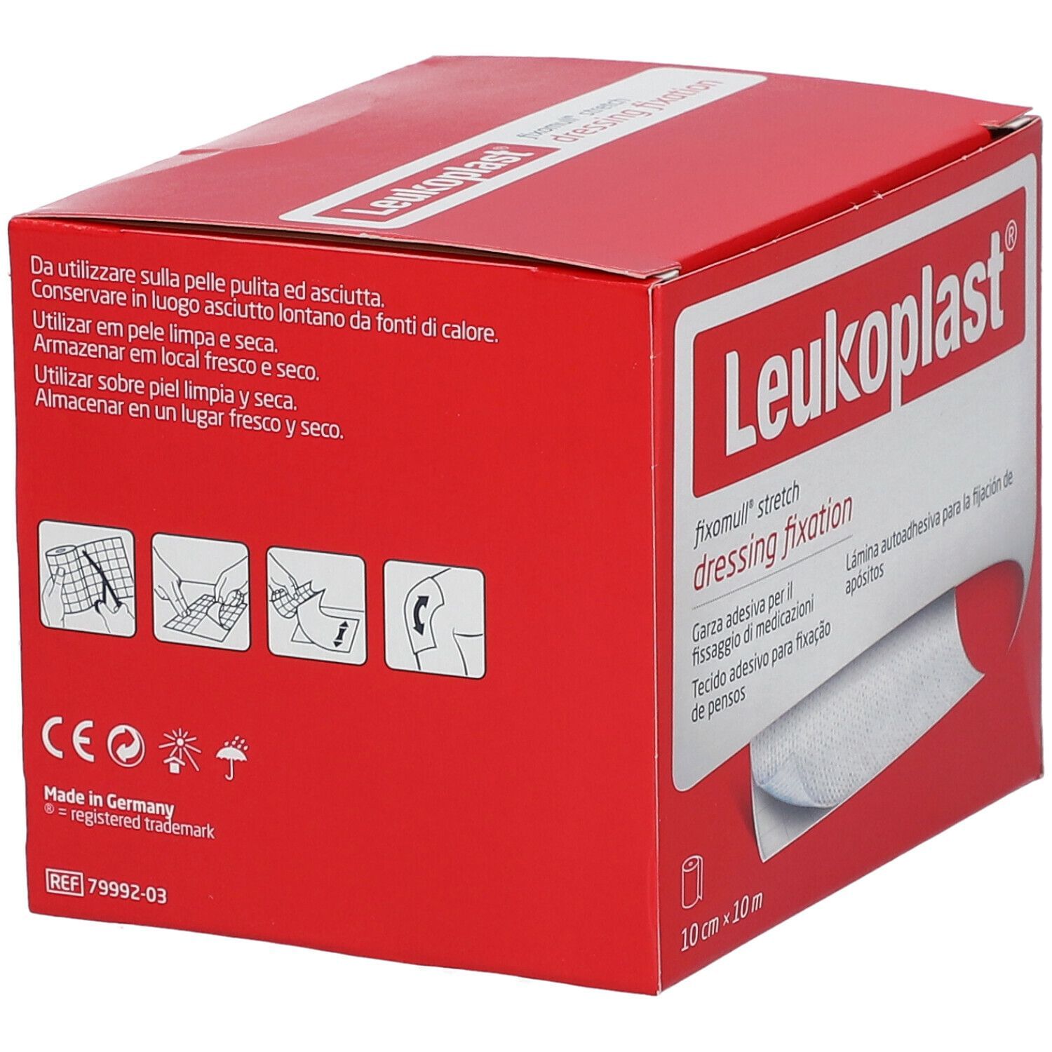 FASCIA AUTOADESIVA IPOALLERGENICA FIXOMULL STRETCH PER FISSAGGIO CATETERI M 10 X 10 CM