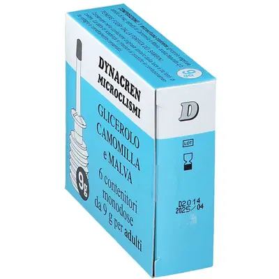 DYNACREN MICROCLISMI CAMOMILLA E MALVA 6 PEZZI DA 9 G PER ADULTI DYNACREN MICROCLISMI CAMOMILLA E MALVA 6 PEZZI DA 9 G PER ADULTI