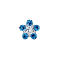 PRE ORECCHINO FIORE 6MM ZAFFIRO/P