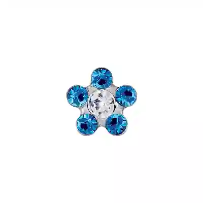 PRE ORECCHINO FIORE 6MM ZAFFIRO/P
