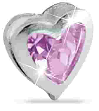 ORECCHINO CUORE ZIRCONE ROSA