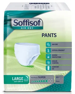 PANNOLONE SOFFISOF AIR DRY PANTS SUPER LARGE 10 PEZZI PANNOLONE SOFFISOF AIR DRY PANTS SUPER LARGE 10 PEZZI