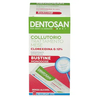 DENTOSAN COLLUTORIO MONODOSE TRATTAMENTO MENSILE 0,12% 15 BUSTINE DA 10 ML DENTOSAN COLLUTORIO MONODOSE TRATTAMENTO MENSILE 0,12% 15 BUSTINE DA 10 ML