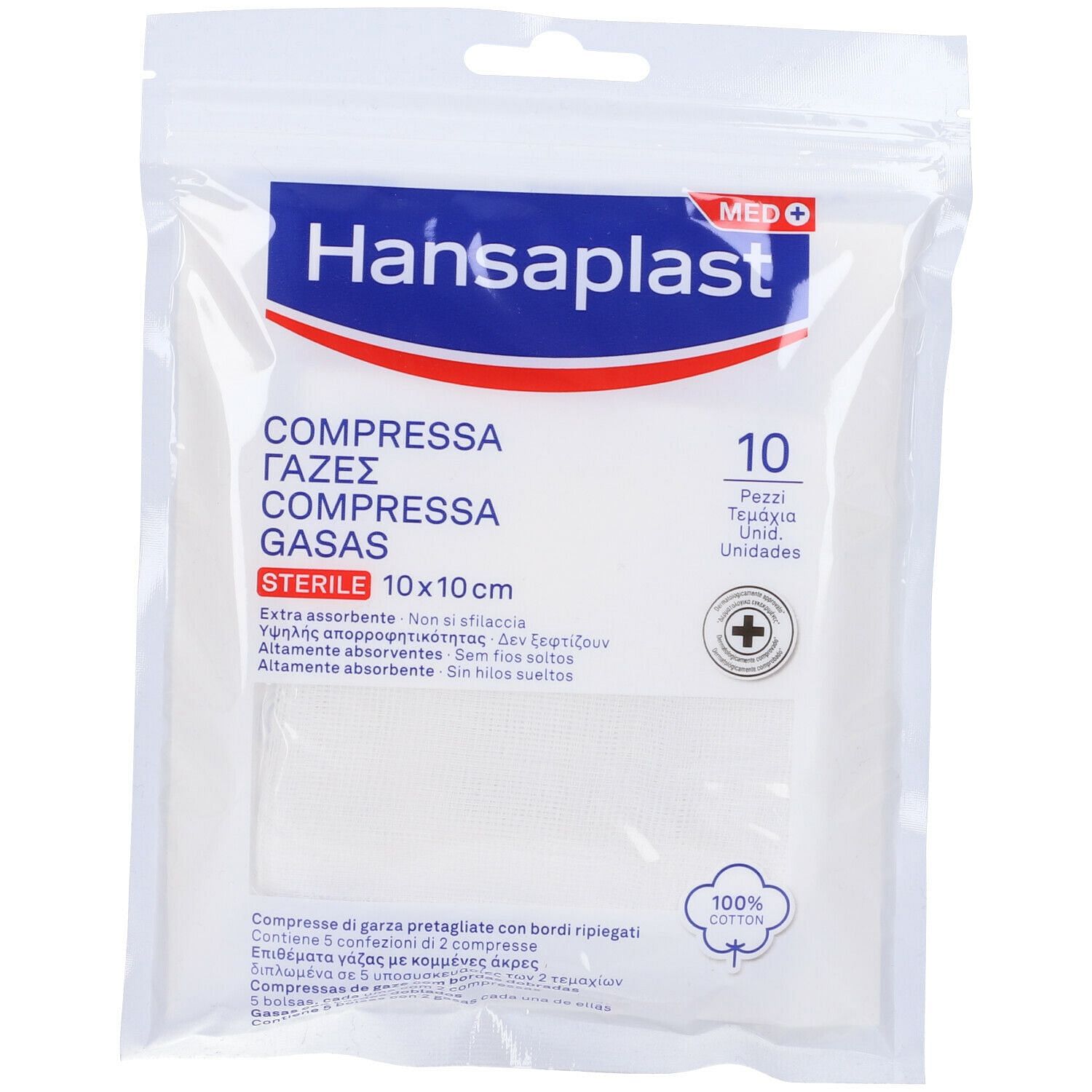 Hansaplast Garza Compressa 10 X 10 Cm 10 Pezzi