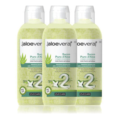 ALOEVERA2 SUCCO PURO ALOE 3 PEZZI DA 1 LITRO