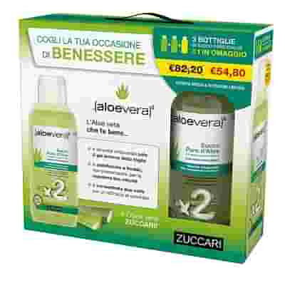 ALOEVERA2 SUCCO PURO ALOE 3 PEZZI DA 1 LITRO