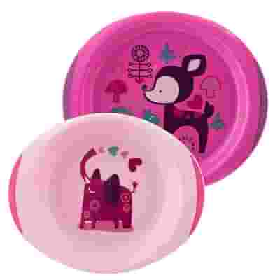 CHICCO PIATTO FONDO E PIANO 12 MESI+ ROSA/VERDE