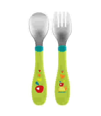 CHICCO POSATE INOX 18M+ VERDE