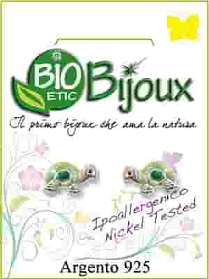 ORECCHINO TARTARUGA SMALTATO VERDE IN ARGENTO