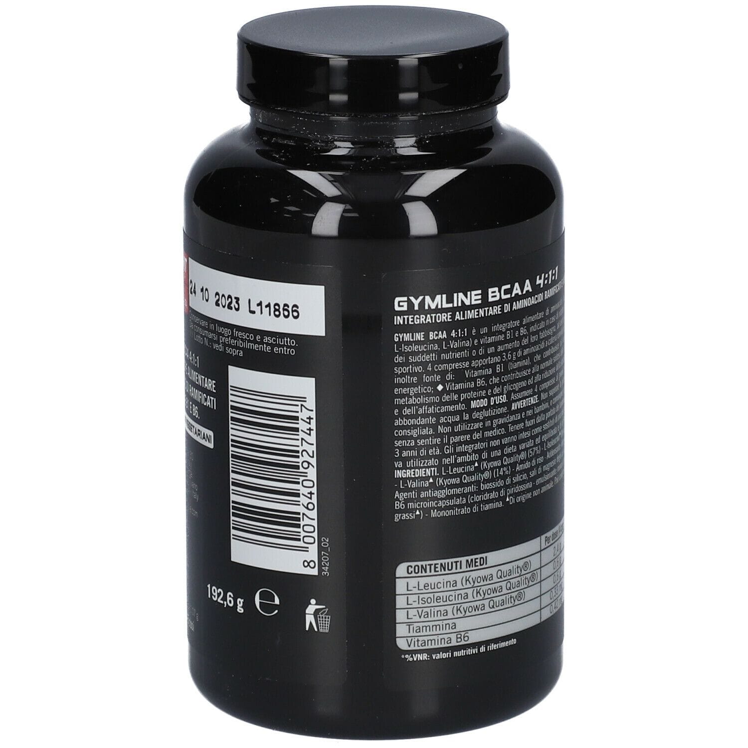 GYMLINE MUSCLE BCAA 4:1:1 KYOWA QUALITY COMPRESSE 180 COMPRESSE 180 G