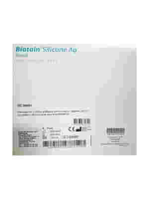 MEDICAZIONE BIATAIN IN SCHIUMA DI POLIURETANO A RILASCIO DI ARGENTO CON BORDO ADESIVO IN SILICONE PER SACRO 25X25 CM 5 PEZZI