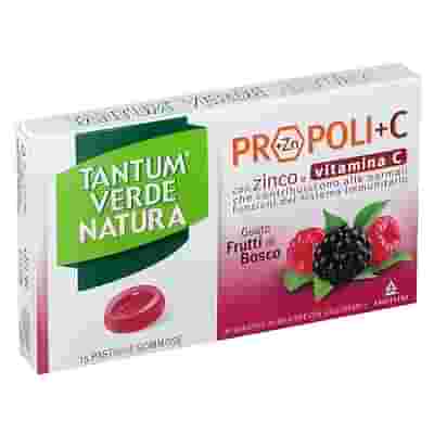 TANTUM VERDE NATURA PROPOLI+C CON ZINCO E VITAMINA C 15 PASTIGLIE GOMMOSE GUSTO FRUTTI DI BOSCO