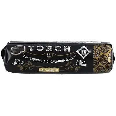CARAMELLE TORCH BALSAMICHE LIQUIRIZIA E MENTOLO 18 G CARAMELLE TORCH BALSAMICHE LIQUIRIZIA E MENTOLO 18 G