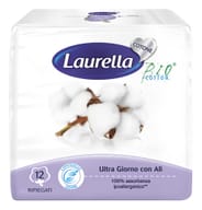 ASSORBENTE LAURELLA IN COTONE ULTRA GIORNO CON ALI 12 PEZZI