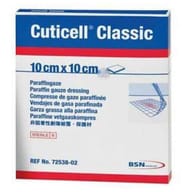 GARZA CUTICELL CLASSIC IN COTONE CON PARAFFINA NON DEFORMABILE ALLA TRAZIONE 10X10CM 5 PEZZI CONFEZIONATI SINGOLARMENTE