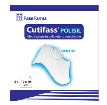 CUTIFASS POLISIL MEDICAZIONE IN POLIURETANO CON SILICONE 10 X 10 CM 5 PEZZI