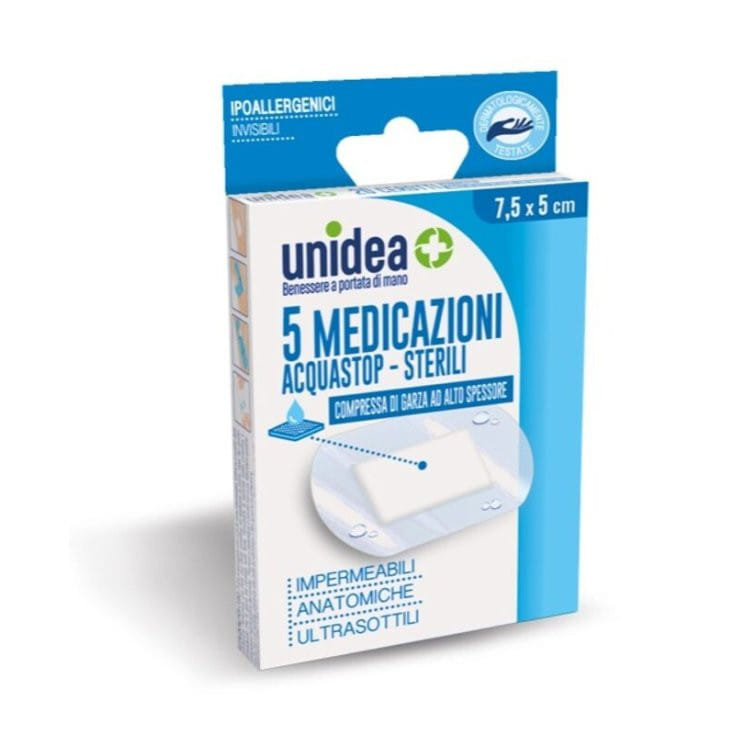 MEDICAZIONE UNIDEA 7,5X5 CM STERILE IMPERMEABILE 5 PEZZI