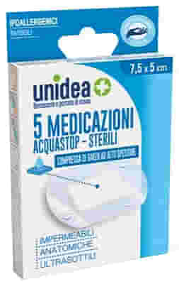 MEDICAZIONE UNIDEA 7,5X5 CM STERILE IMPERMEABILE 5 PEZZI