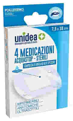MEDICAZIONE UNIDEA 7,5X10 CM STERILE IMPERMEABILE 4 PEZZI