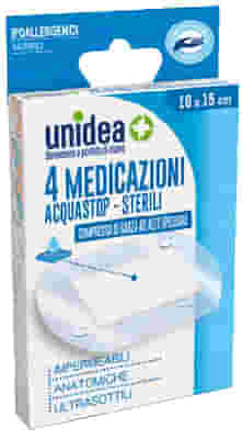 MEDICAZIONE UNIDEA 10X15 CM STERILE IMPERMEABILE 4 PEZZI