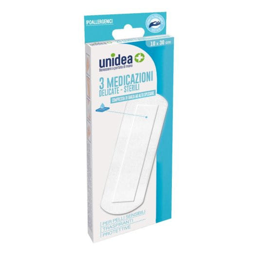 MEDICAZIONE STERILE UNIDEA TESSUTO NON TESSUTO 10X30 CM 3 PEZZI