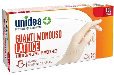 GUANTI IN LATTICE UNIDEA SENZA POLVERE TAGLIA SMALL 100 PEZZI GUANTI IN LATTICE UNIDEA SENZA POLVERE TAGLIA SMALL 100 PEZZI