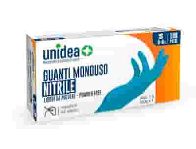 GUANTI IN NITRILE SENZA POLVERE UNIDEA MISURA SMALL 100 PEZZI