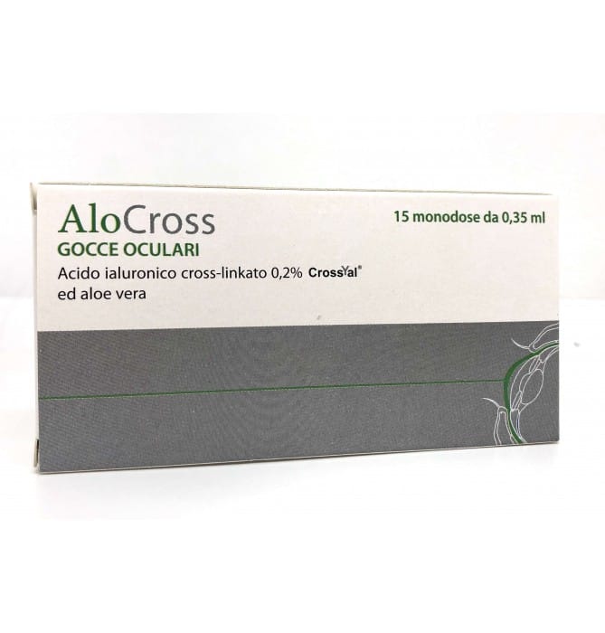 ALOCROSS SOLUZIONE OFTALMICA ACIDO IALURONICO CROSS-LINKATO 0,2% E ALOE VERA 15 MONODOSE DA 0,35 ML