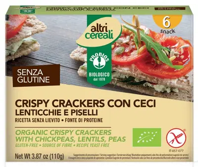 ALTRICEREALI CRISPY CRACKERS CON CECI 110 G ALTRICEREALI CRISPY CRACKERS CON CECI 110 G