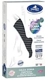 SAUBER CALZA DONNA FANTASIA FILATO Q-SKIN 70 DEN NERO RIGA FITTA GRIGIA TAGLIA M