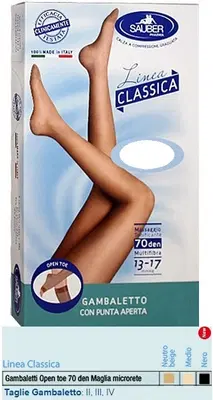 SAUBER GAMBALETTO OPEN TOE MAGLIA MICRORETE 70 DEN COLORE NERO TAGLIA 4 LINEA CLASSICA SAUBER GAMBALETTO OPEN TOE MAGLIA MICRORETE 70 DEN COLORE NERO TAGLIA 4 LINEA CLASSICA